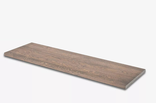 Plaukts, trepju pakāpiens, pretpakāpiens, palodze, Ozols Rustic, pilnas lameles, 16mm, eļļots Grafīta tonī