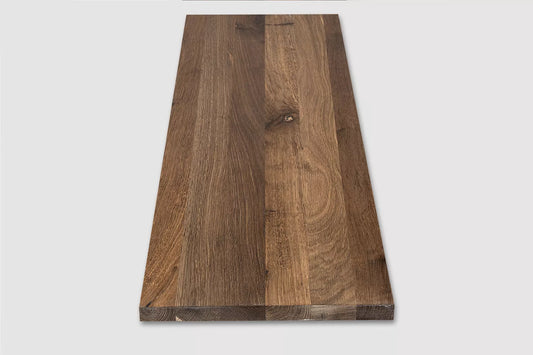 Shelf Stair tread Risers Windowsill Smoked Oak Rustic, full stave lamellas, 26 mm, Hard wax oil nature white