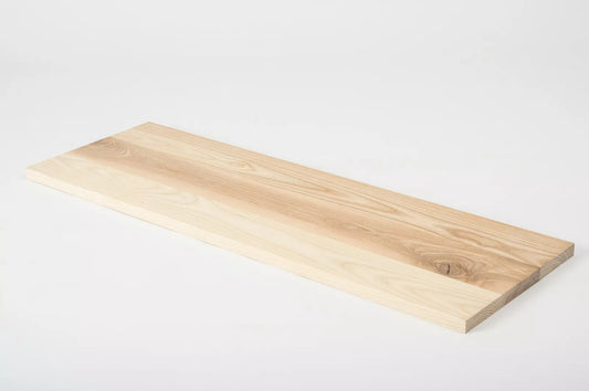 Shelf Stair tread Risers Windowsill Ash Rustic, full stave lamellas, 20 mm, White oil
