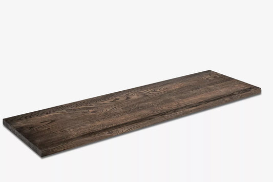 Plaukts, trepju pakāpiens, pretpakāpiens, palodze, Ozols Rustic, pilnas lameles, 16mm, Melni eļļots