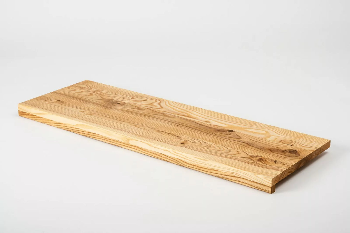 Stair tread Windowsill with overhang  Ash Rustic, full stave lamellas, 20 mm, Naturally oiled