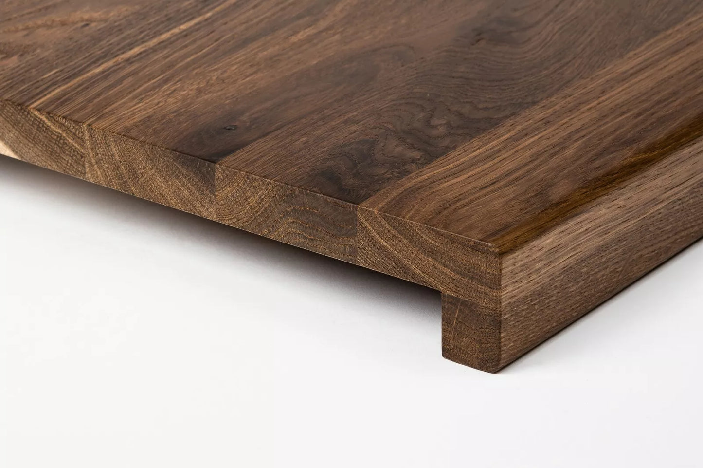 Stair tread Windowsill with overhang Smoked Oak Rustic, full stave lamellas, 26 mm, Matte lacquered