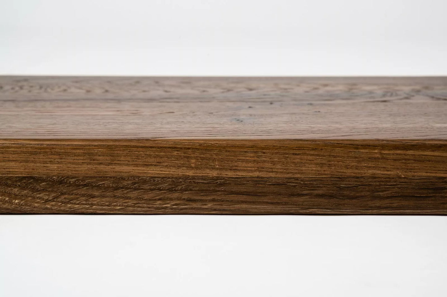 Stair tread Windowsill with overhang Smoked Oak Rustic, full stave lamellas, 26 mm, Hard wax oil natur (colourless)