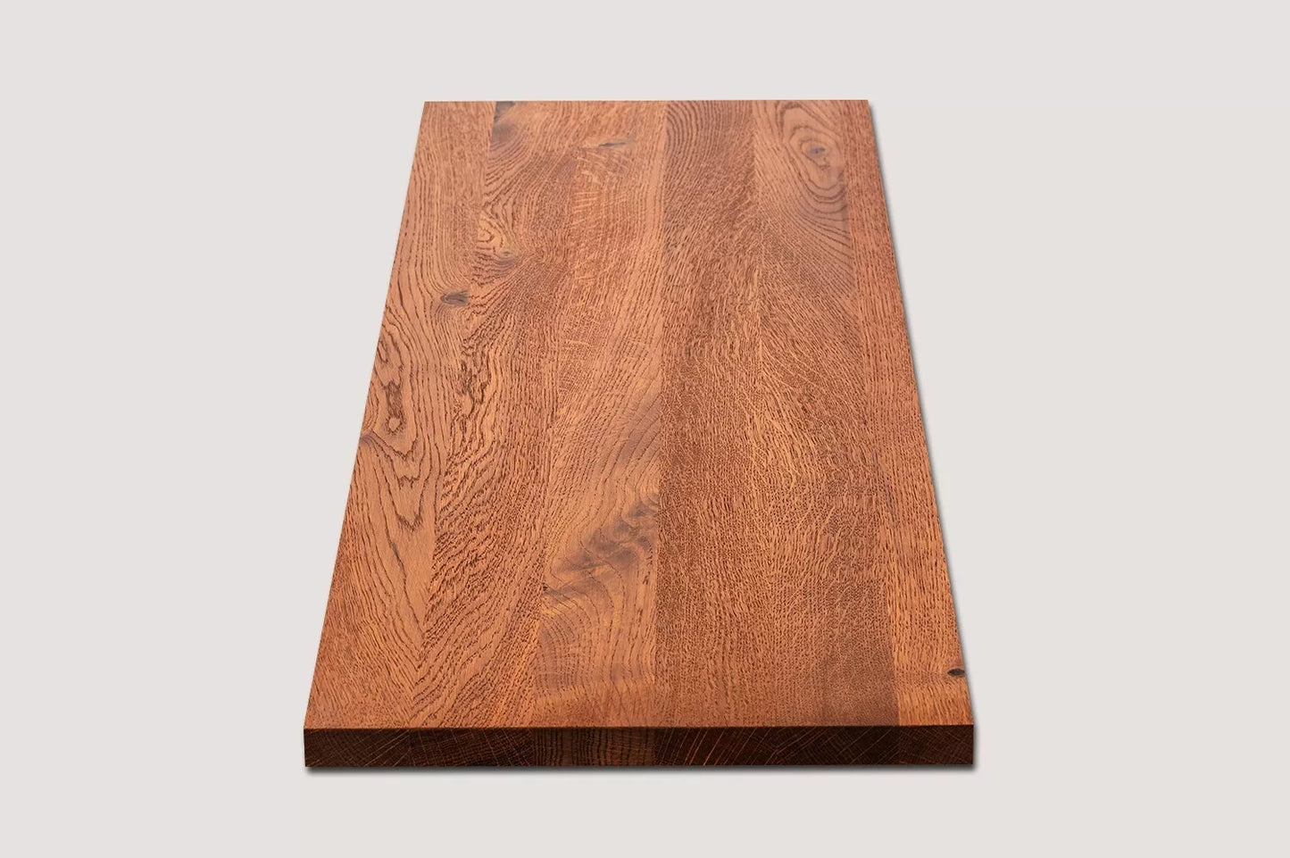 Plaukts, trepju pakāpiens, pretpakāpiens, palodze, Ozols Rustic, pilnas lameles, 16mm, eļļots tonī Ķirsis