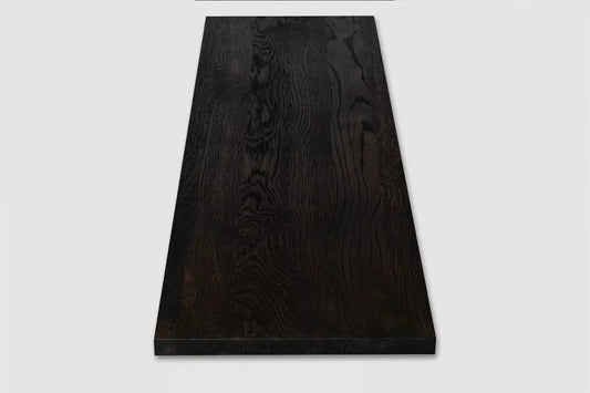 Shelf Stair tread Risers Windowsill Smoked Oak Rustic, full stave lamellas, 20 mm, Black oil