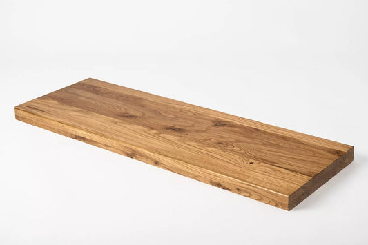Shelf Stair tread Risers Windowsill Oak Rustic, full stave lamellas, 40 mm, 2-layer, Bronze oil