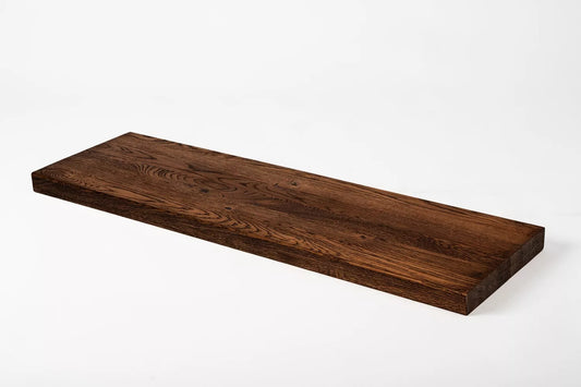 Shelf Stair tread Risers Windowsill Oak Rustic, full stave lamellas, 40 mm, 2-layer, Walnut oil