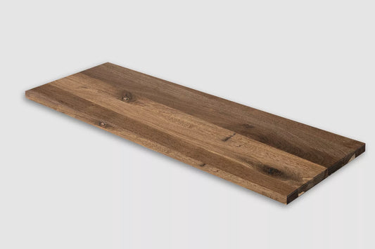 Shelf Stair tread Risers Windowsill Smoked Oak Rustic, full stave lamellas, 20 mm, Hard wax oil nature white