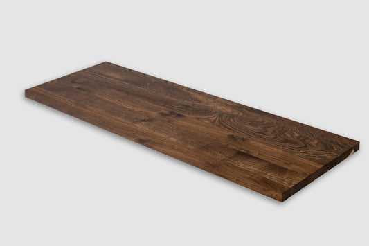 Shelf Stair tread Risers Windowsill Smoked Oak Rustic, full stave lamellas, 20 mm, Hard wax oil natur (colourless)